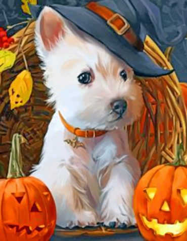 Halloween Dog Painting Fun Paint By Numbers