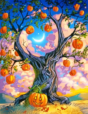 Spooky Halloween Tree Paint By Numbers