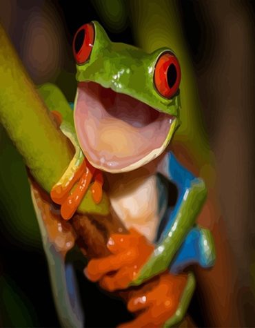 Green Frog Happiness Paint By Numbers