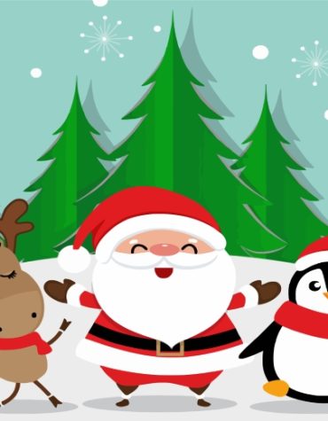 Santa Claus and Deers Paint By Numbers