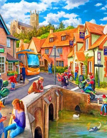 Charming Cityscape Paint By Numbers