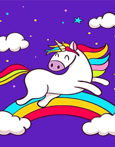 Happy Unicorn Rainbow Paint By Numbers