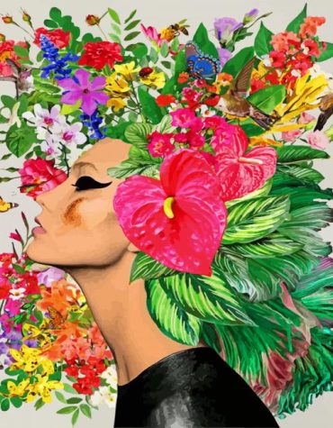 Floral Hawaiian Woman Paint By Numbers