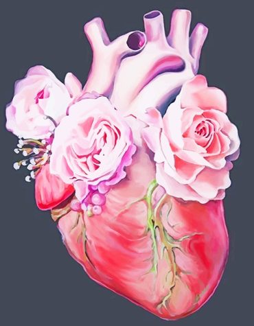 Floral Heart Pink Paint By Numbers