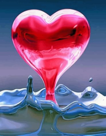 Water Drop Heart Paint By Numbers