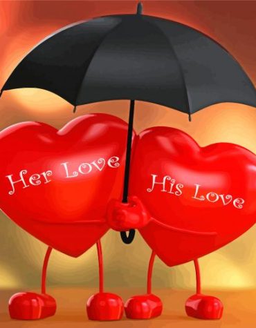 Love Hearts Illustration Paint By Numbers