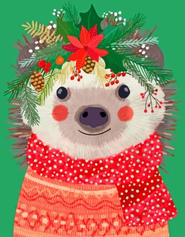 Christmas Hedgehog Delight Paint By Numbers
