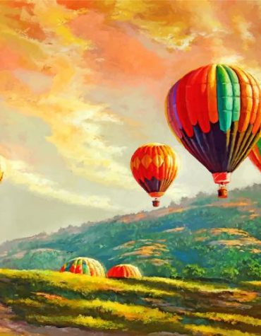 Hot Air Balloon Landscape Paint By Numbers