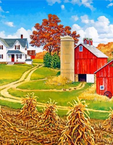 Charming Barn Landscapes Paint By Numbers