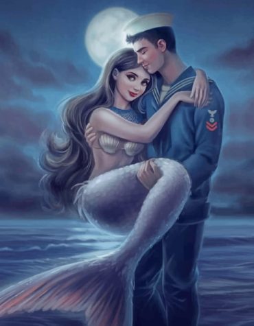 Human and Mermaid Romance Paint By Numbers