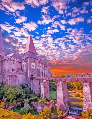 Hunyad Castle Sunset Romania Paint By Numbers