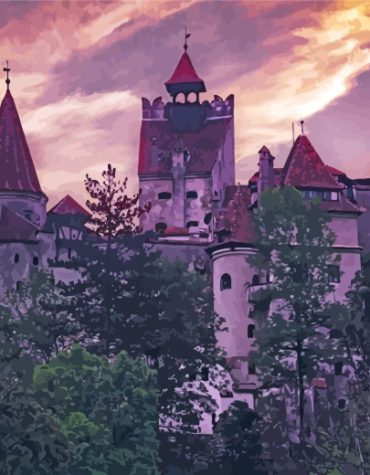 Hunyad Castle Romania Sunset Paint By Numbers