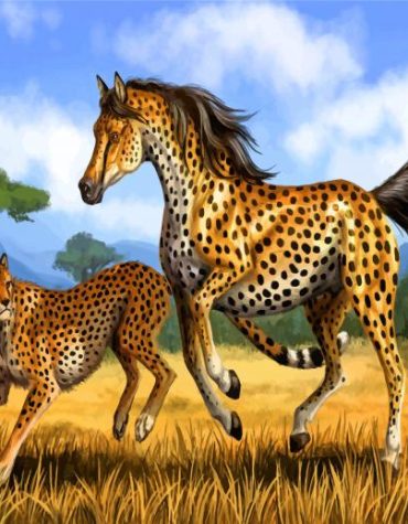 Wild Cheetah Horse Paint By Numbers