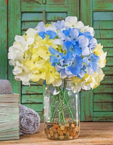 Hydrangeas in a Jar Paint By Numbers