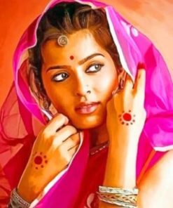 Graceful Indian Woman Paint By Numbers