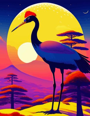 Colorful Japanese Crane Paint By Numbers