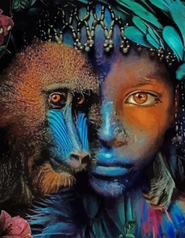 Kid and Monkey Adventure Paint By Numbers