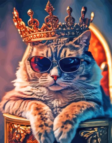 King Cat Sunglasses Paint By Numbers