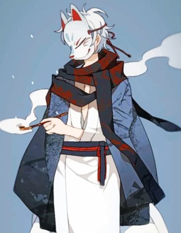 Kitsune Anime Mask Paint By Numbers