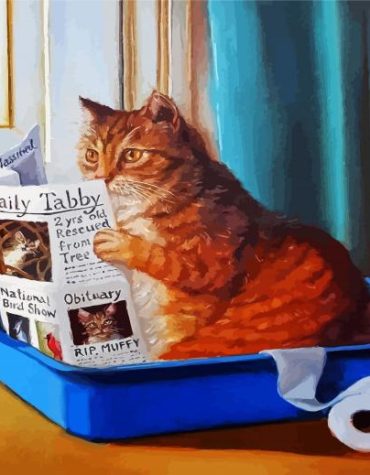 Cat News Reader Paint By Numbers