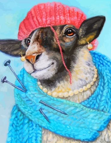 Knitting Sheep Paint By Numbers