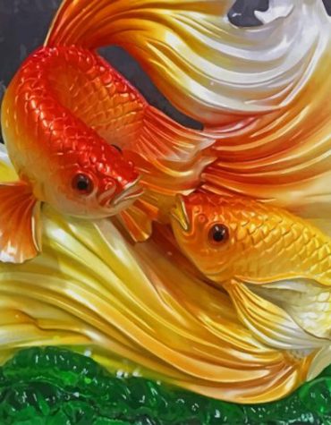Golden Fish Aquarium Paint By Numbers