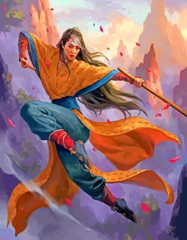 Asian Kung Fu Woman Paint By Numbers