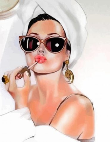 Woman with Lipstick Paint By Numbers