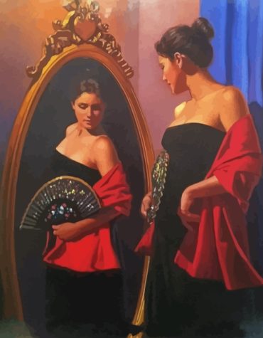 Woman in the Mirror Paint By Numbers