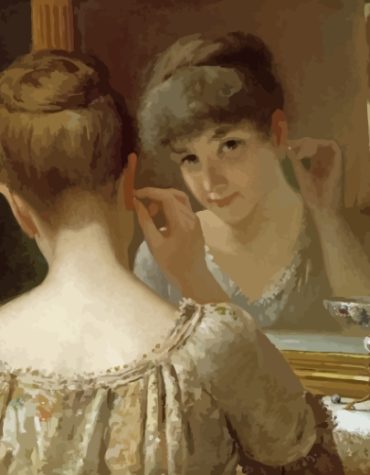 Vintage Woman Mirror Paint By Numbers