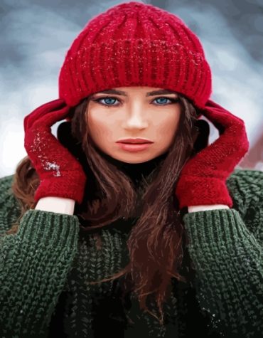 Red Glove Woman Paint By Numbers