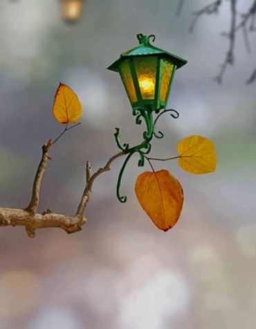 Seasonal Lamp Tree Paint By Numbers