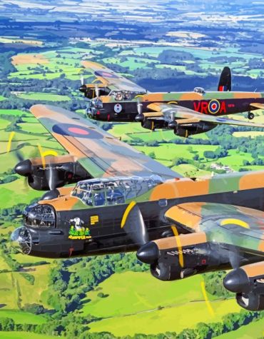 Historic Lancaster Airplanes Paint By Numbers