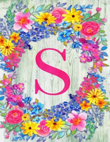 Colorful Letter S Floral Paint By Numbers