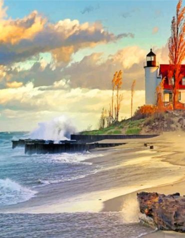 Lighthouse Seascape Paint By Numbers