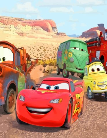 Lightning McQueen Cartoon Paint By Numbers