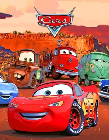Lightning McQueen Cartoon Cars Paint By Numbers