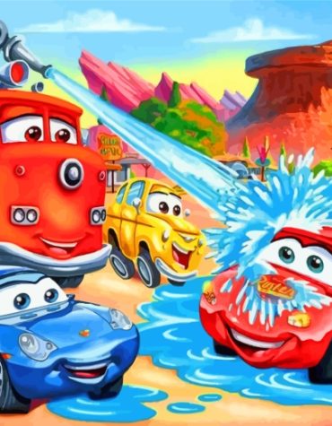 Lightning McQueen Animation Art Paint By Numbers