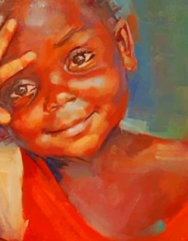 Vintage Little African Boy Paint By Numbers