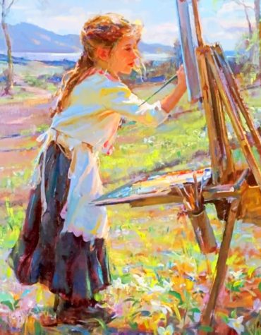 Little Girl Artistic Expression Paint By Numbers