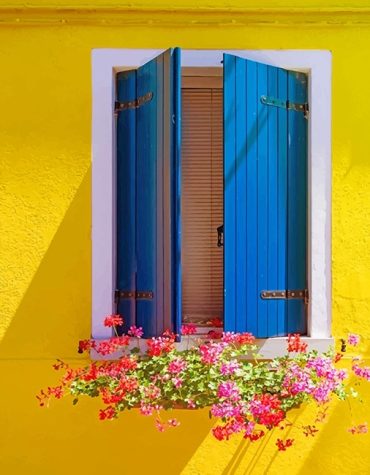 Lobelia Blue Window Flowers Paint By Numbers