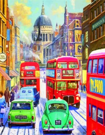 London Red Bus Paint By Numbers