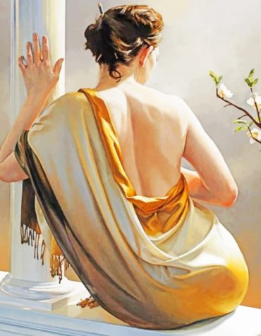 Lonely Woman Floral Paint By Numbers