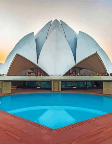 Lotus Temple India Landscapes Paint By Numbers