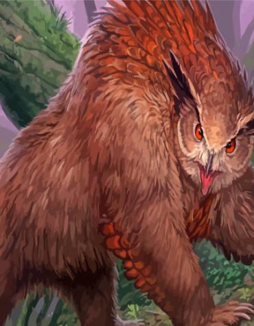 Fantasy Baby Owl Bear Paint By Numbers