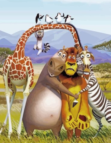 Madagascar Animal Characters Paint By Numbers