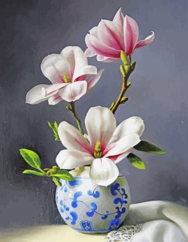 Beautiful Magnolia Blooms Paint By Numbers