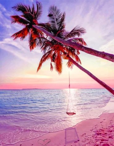 Maldives Sunset on the Beach Paint By Numbers