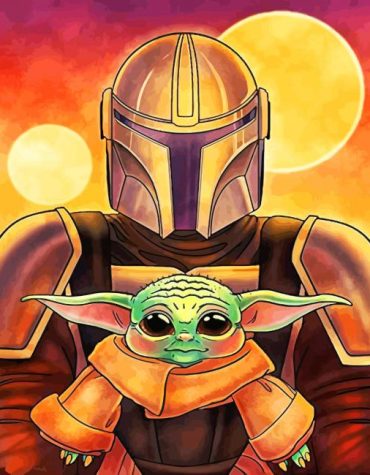 Mandalorian and Baby Yoda Paint By Numbers
