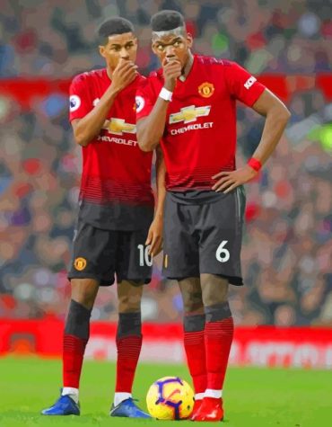 Marcus Rashford and Paul Pogba Football Art Paint By Numbers